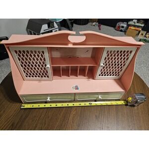 (MJS 4) Vintage Remco Ind. Pink Child Kitchen Cabinet Hutch 18" x 12"